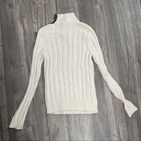 Revolve Ralph Lauren Jeans Ribbed Cream Turtleneck Sweater - Picture 15 of 15